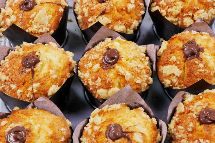 muffin con la pasta sfoglia e la nutella