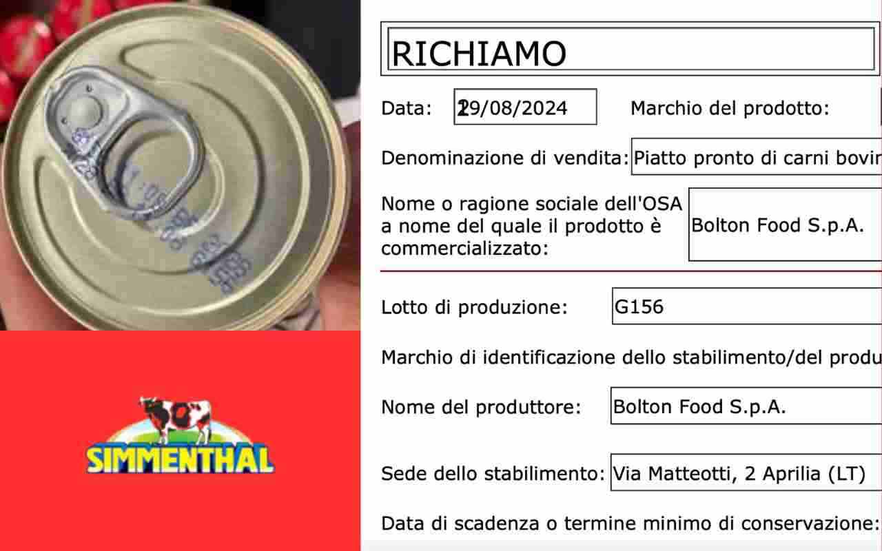 Richiamo Ministero Simmental