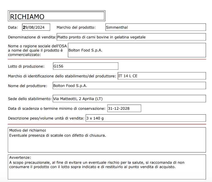 richiamo simmental